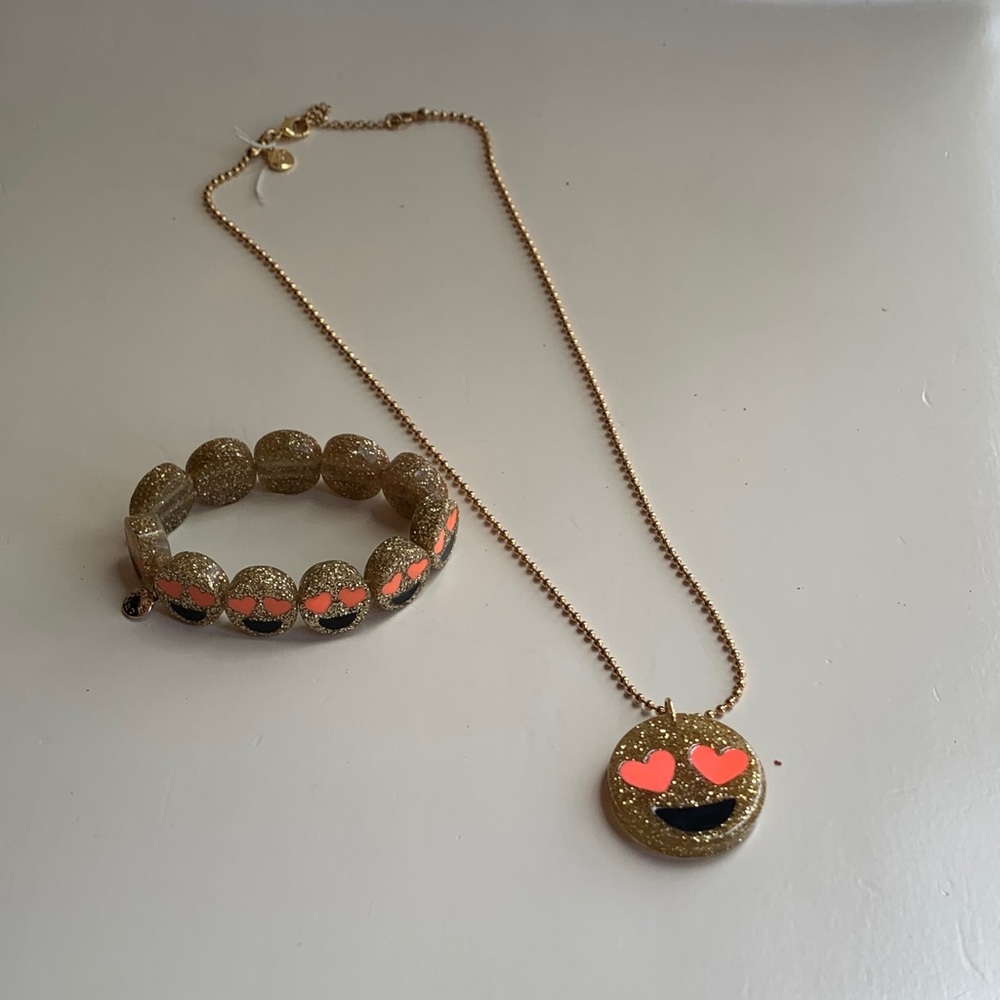Crewcuts Gold and Pink Heart Jewelry Set